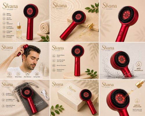 Portable Cordless Electric Scalp Massaging Brush Shiatsu Hair Scalp Massager with IPX7 Waterproof Hair Oil Applicator for Scalp